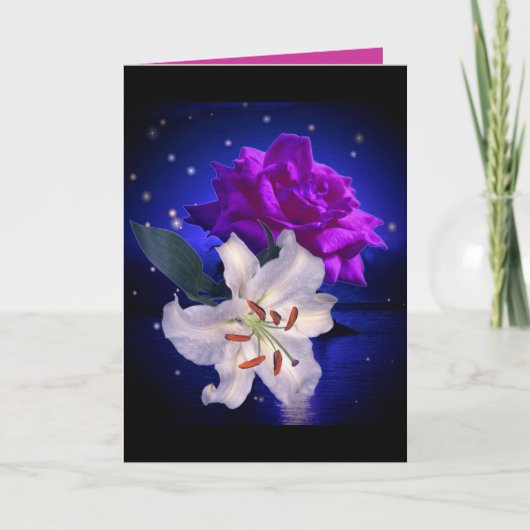 Magische Blumen-Karte Feiertagskarte (Vorderseite)