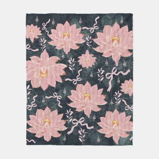 Magische Blumen mit Glitter-Design Fleecedecke (Vorderseite)