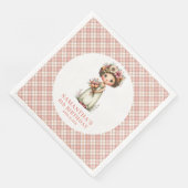 Magische Blumenfee Rosa 2. Geburtstagsfeier Serviette (Ecke)