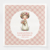 Magische Blumenfee Rosa 2. Geburtstagsfeier Serviette (Vorderseite)