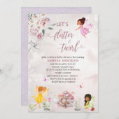 Magische Blumengebäck Princess Babydusche Invita Einladung (Vorne/Hinten)