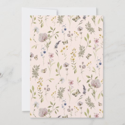 Magische Blumenmärsche 1. Geburtstag Party Einladung (Rückseite)