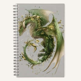 Magische Blumenschrift Green Wyvern Dragon Journal Notizblock