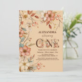 Magische Blüte 1. Geburtstag Party Einladung (Stehend Vorderseite)