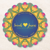 Magische Bohemische Sonnenblumenmonogramm Untersetzer (Vorderseite)