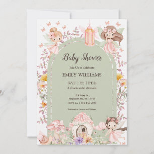 Magische Boho-Torbogen-Fairy-Baby-Shower-Einladung Einladung