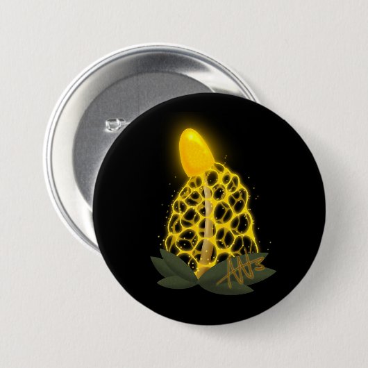 Magische Bridal Veil Funkelnd Gelbes Pilz Button (Vorne & Hinten)