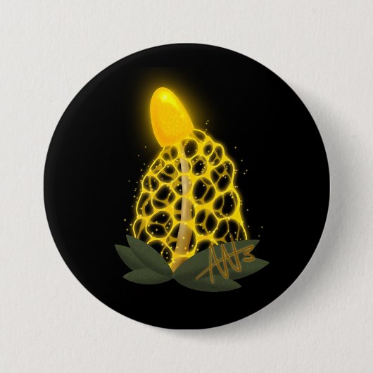 Magische Bridal Veil Funkelnd Gelbes Pilz Button (Vorderseite)
