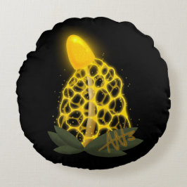 Magische Bridal Veil Funkelnd Gelbes Pilz Rundes Kissen