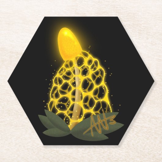 Magische Bridal Veil Funkelnd Gelbes Pilz Untersetzer (Vorderseite)