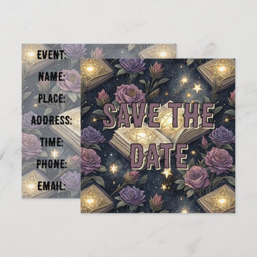 Magische Bücher Save The Date (Vorne/Hinten)