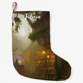 Magische Buchhandlung Fantasy Art Personalisiert Kleiner Weihnachtsstrumpf