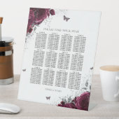 Magische Burgunder-Rose Hochzeitsdiagramm Sockelschild (In Situ)