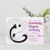 Magische Cat Moonlight Geburtstag Einladung (Stehend Vorderseite)