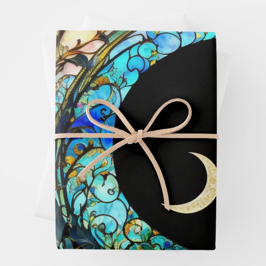 Magische Crescent Moon Alkohol Tinte Geschenkpapier Set (Beispiel)