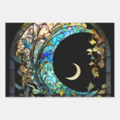 Magische Crescent Moon Alkohol Tinte Geschenkpapier Set (Vorderseite)