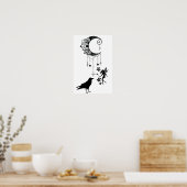 Magische Crescent Moon, Fairy und Crow Fantasie Poster (Küche)