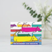Magische Dackeln Postkarte (Stehend Vorderseite)