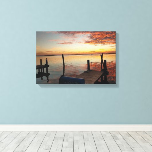 Magische Dock Sunset Leinwanddruck (Insitu (Holzboden))