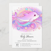 Magische Dolphin-Babydusche Einladung (Vorne/Hinten)
