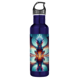 Magische Drachen Reflection Ai Art Edelstahlflasche