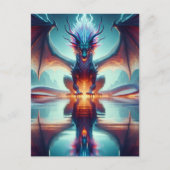 Magische Drachenreflektion | Sprichwort Hi Postkarte (Vorderseite)