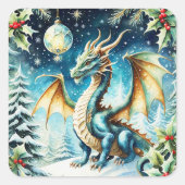 Magische Drachenweihe mit Holly Quadratischer Aufkleber (Vorderseite)