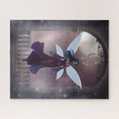 Magische dunkelhaarige Fee mit Mond Puzzle (Horizontal)