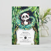 Magische einfache Kinder Panda Geburtstag Einladung (Stehend Vorderseite)