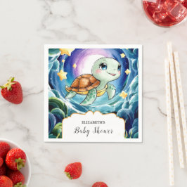 Magische, einfache Meeresschildkrötendusche Serviette