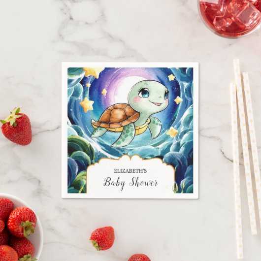 Magische, einfache Meeresschildkrötendusche Serviette (Beispiel)