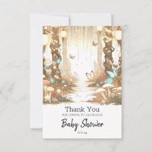 Magische, einfache, verzauberte Forest Baby-Dusche Dankeskarte