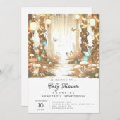 Magische, einfache, verzauberte Forest Baby-Dusche Einladung (Vorne/Hinten)