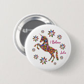 Magische Einhorn-Blume Ich glaube, personalisieren Button (Vorne & Hinten)