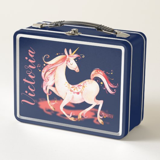 Magische Einhorn-Brotdose Metall Lunch Box (Vorderseite)