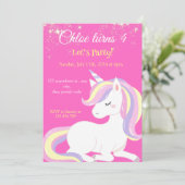 Magische Einhorn-Glitzern Einladung (Stehend Vorderseite)