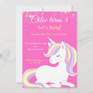 Magische Einhorn-Glitzern Einladung
