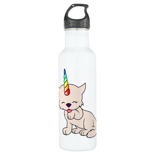 Magische Einhorn Katze = Kittycorn Edelstahlflasche (Vorderseite)