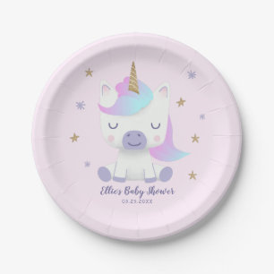 Magische Einhorn-Mädchen-Babyparty Pappteller