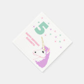 Magische Einhorn-Mädchen-Geburtstag Serviette (Ecke)