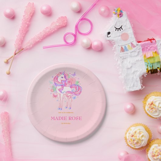Magische Einhorn-Party-Geburtstag Pappteller (Party)