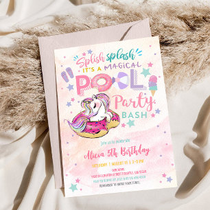 Magische Einhorn-Poolparty-Einladung Einladung