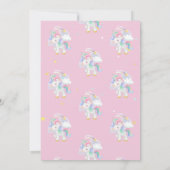 Magische Einhorn-Regenbogenstars Herzens Geburtsta Einladung (Rückseite)