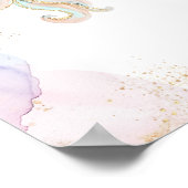 Magische Einhorn Rosa & Gold Girls Name Poster (Ecke)