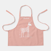 Magische Einhorn Rosa Personalisierter Name Schürze (Vorderseite)