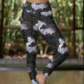 Magische Einhorn-Silberstars Leggings