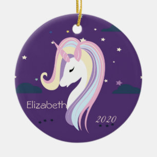 Magische Einhorn Sterne Keramik Ornament