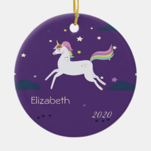 Magische Einhorn-Sterne, Wolken Keramik Ornament