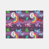 Magische Einhörner Lila Fleecedecke (Vorderseite (Horizontal))