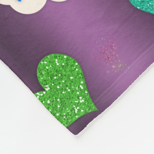 Magische Einhörner Lila Fleecedecke (Ecke)